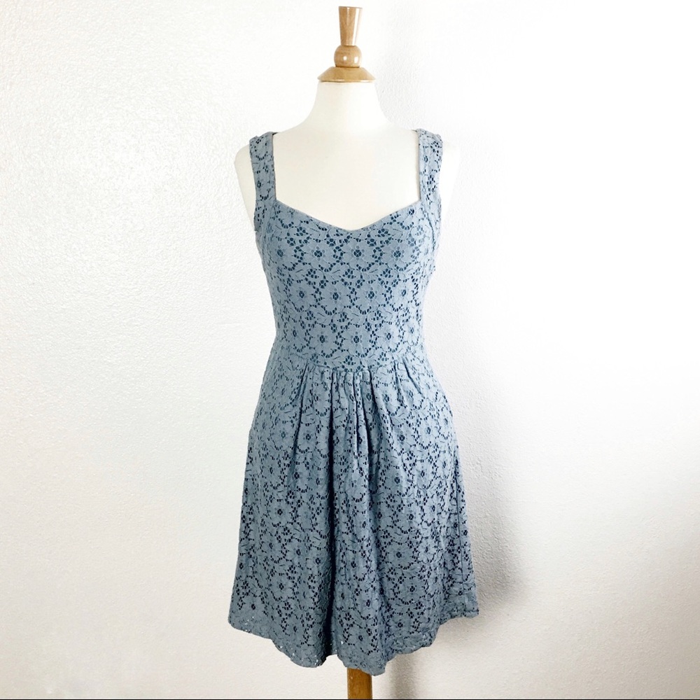 Deletta Silverfield Lace Dress in Cornflower Blue sz M Medium Twee Romantic
